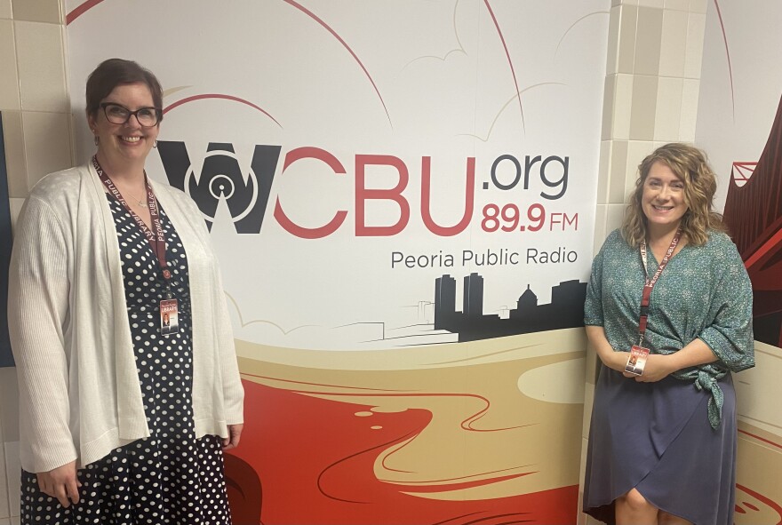 Deputy Director of the Peoria Public Library Veronica De Fazio (left) with manager of marketing for PPL Jennifer Davis