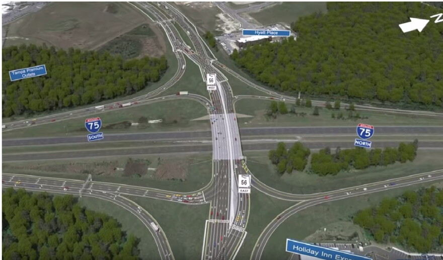 Construction on Diverging Diamond Under Way in Tampa's Wesley Chapel at I75 and SR 56