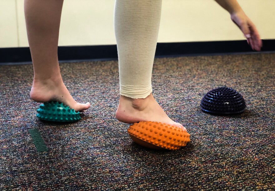 In the amplified pain treatment program at Children's Mercy, patients spend hours a day doing uncomfortable exercises with the idea that they can gradually retrain their nervous systems to be less sensitive to pain.