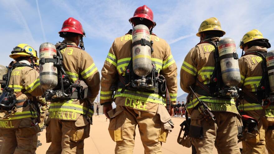 Firefighters with Jackson County Fire District 3.