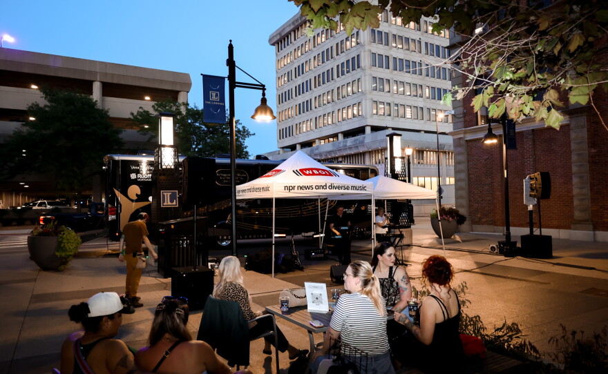Concertgoers enjoy an original set by local duo Funayūrei.