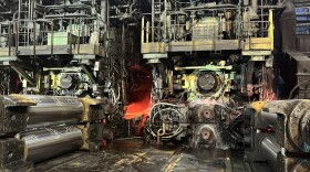 The steel mill at Cleveland-Cliffs runs hot with steam erupting from the production line in Middletown.