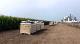 A large-scale solar development under construction in northern Indiana.