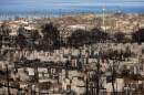 Burned buildings are pictured in the aftermath of the Maui wildfires in Lahaina, Hawaii.
