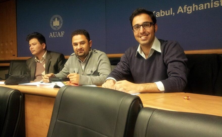 A photo of Wali Arshad with classmates.