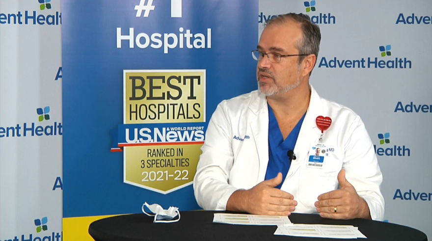 Dr. Eduardo Oliveira works in the intensive care unit at AdventHealth. 