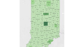 A data visualization shows the number of unemployment insurance initial claims by county.