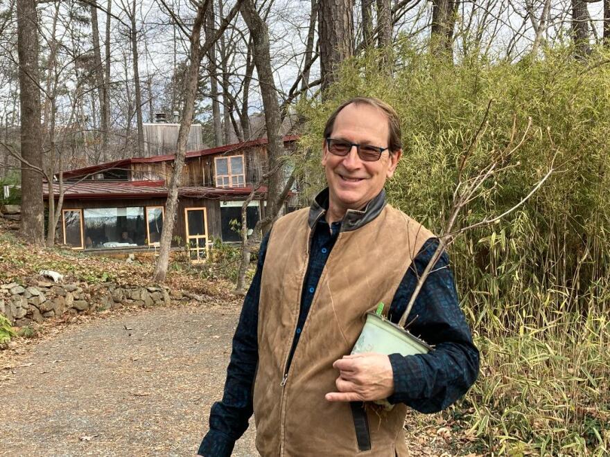 Cole Burrell in his garden near Charlottesville.