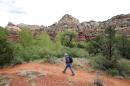 A hiker makes his way up a trail to Calf Creek in the Grand Staircase-Escalante National Monument on May 10, 2017 outside Boulder, Utah. (George Frey/Getty Images)