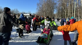 a musher gets high-fives