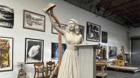 A tentative mockup of the Barbara Rose Johns statue was first unveiled in January 2023. (Scott Elmquist / VPM News)