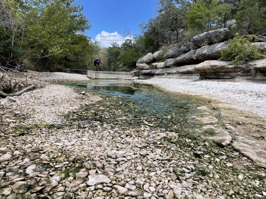 Little water appears at Jacob's Well in July.