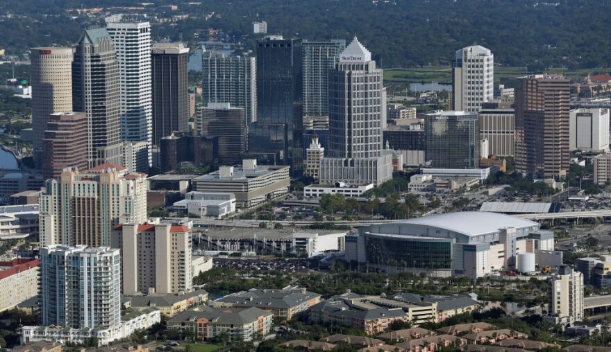 Tampa skyline aerial