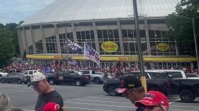 Trump supporters outside rally
