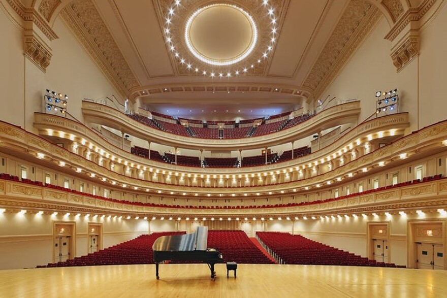 The view from the stage of Stern Auditorium at Carnegie Hall.