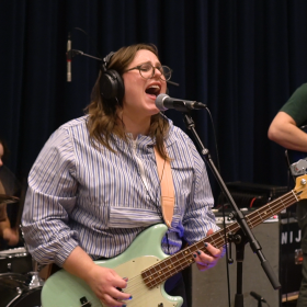 Super Brick performing live in WNIJ's Studio A