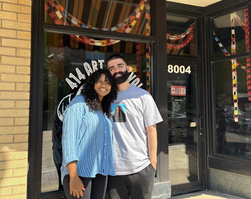 Julianna Jackson (pictured left) and Nate Carpenter (pictured right) own 414 Art Revival, a secondhand art supply store and community space in West Allis.