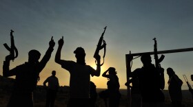 Members of the group Hamza Abdualmuttalib trained this week near the Syrian city of Aleppo.
