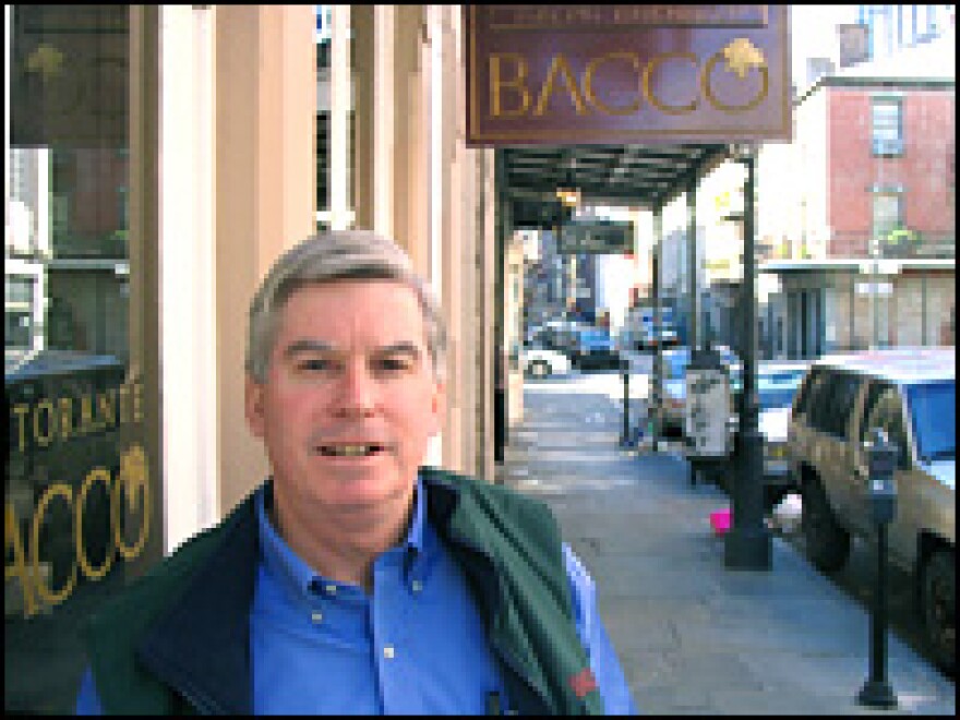 Ralph Brennan outside of Bacco, one of six New Orleans-area restaurants he is closely involved in.