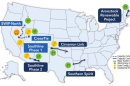 A map of the United States showing different transmission projects the U.S. Department of Energy is investing in as part of its Transmission Facilitation Program.