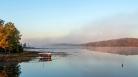 Morning sun and fog at Sandy River Lake in McGregor on Oct. 10, 2022.