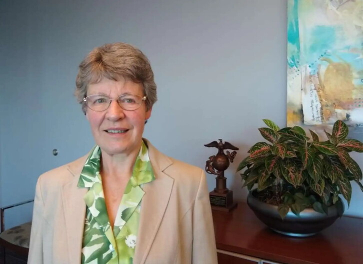 Jocelyn Bell Burnell photographed after a March 202 interview with Central Florida Public Media at Embry Riddle Aeronautical University in Daytona Beach.