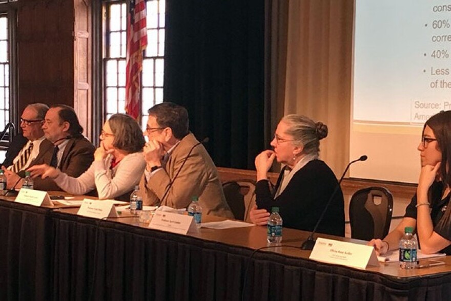 Members of the Purdue community listen to comments about whether the school should make passing a civics test a graduation requirement. - Stan Jastrzebski / WBAA News