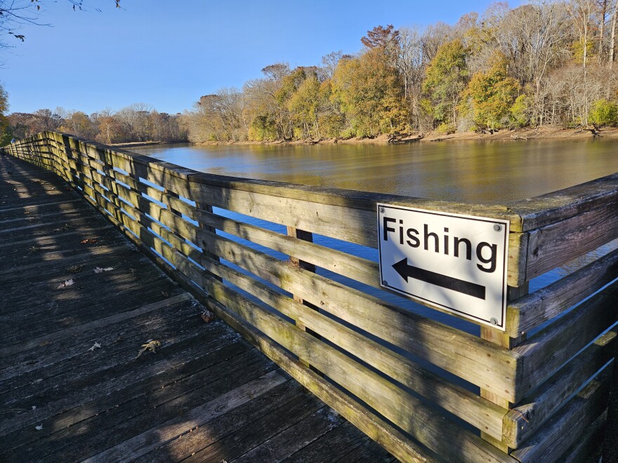 The Roanoke River boardwalk is a popular spot for fishing and walking in Williamston.