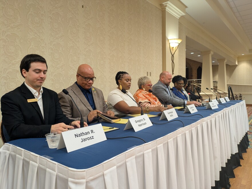 Candidates for four Akron Board of Education seats met at a debate Wednesday in Akron.
