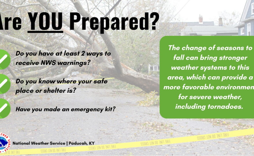 2026 Fall Severe Weather Awareness Week runs from Mon. Sept. 28 to Fri. Oct. 2. The National Weather Service's campaign aims to increase awareness and preparedness for severe weather hazards during the fall season, increase response to watches and warnings, and knowing what each warning or watch means.