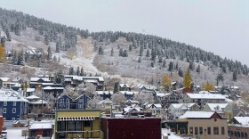 Snow falls in Park City on Tuesday, Oct. 29, 2024.