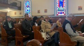 Members of the church sing in Ukranian. Lately, their prayers are directed towards ending the war.