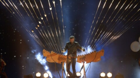 Creator and musician William Close plays the Earth Harp