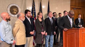 Local leaders and legal representatives announce lawsuits against landlords who manage three apartment properties across the city. The suits seek to make landlords pay for back utilities owed.