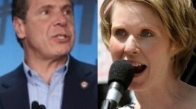 Gov. Andrew Cuomo, left, is being challenged in Thursday's primary by actor Cynthia Nixon.