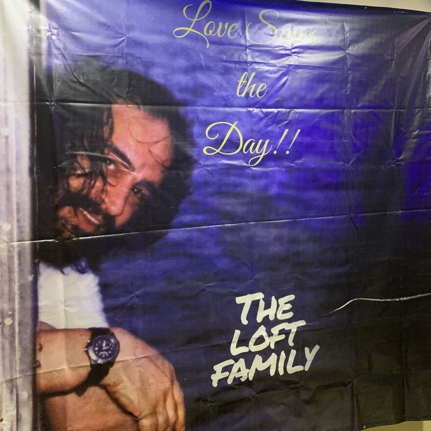 A poster featuring David Mancuso, taken during The Loft's 50th Anniversary party held Feb. 16, 2020 in Manhattan.