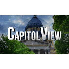 CaptiolView Logo with view of Illinois State Capitol