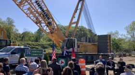 North Carolina Transportation Secretary Daniel Johnson speaks during the I-26 Connector groundbreaking ceremony in Asheville Thursday, April 23, 2026.