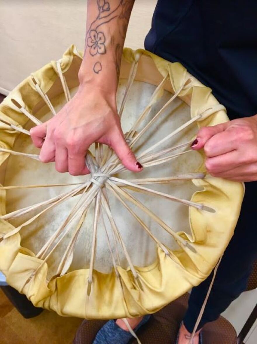 A traditional handmade drum.