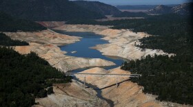 A section of Lake Oroville is seen nearly dry on August 19, 2014 in Oroville, California. (Justin Sullivan/Getty Images)