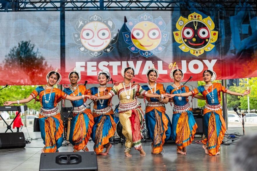 Indian dancers perform at Festival of Joy at Klyde Warren Park