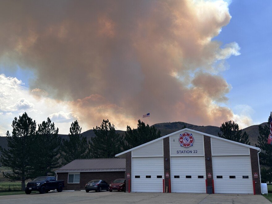 Photo of the Rocky Canyon Fire taken from Henefer, Utah, Aug. 9, 2026.