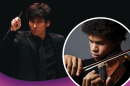 Taichi Fukumura conducting and Braimah Kanneh-Mason playing violin.