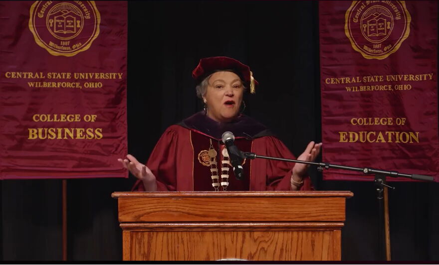 Dr. Cynthia Jackson-Hammond, president of Central State University, welcomed Central State's Class of 2020 to its online commencement.
