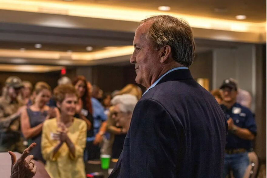  Texas Attorney General Ken Paxton attended a campaign event Monday in Bulverde. Paxton criticized President Joe Biden’s immigration policies, championed voter fraud in Texas and praised the leaked Supreme Court draft opinion that would overturn Roe v. Wade. 