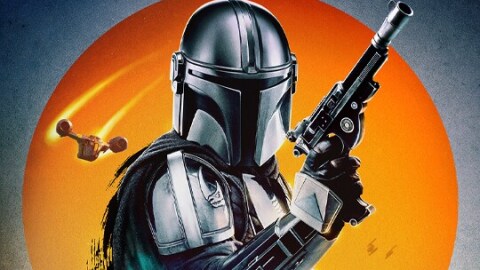 Movie poster for the science fiction drama "Star Wars: The Mandalorian and Grogu"