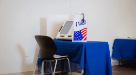 A voting machine for voters with disabilities at a public verification test of the voting system at the Dallas County Elections Department building in Dallas, Texas on Sept. 20, 2024. The test allows participants to validate the voting process by using ballots containing the same races and proportions as the upcoming elections in November.