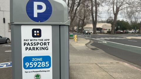 Parking kiosk located on E. First St., Chico, Calif. February 3, 2025.