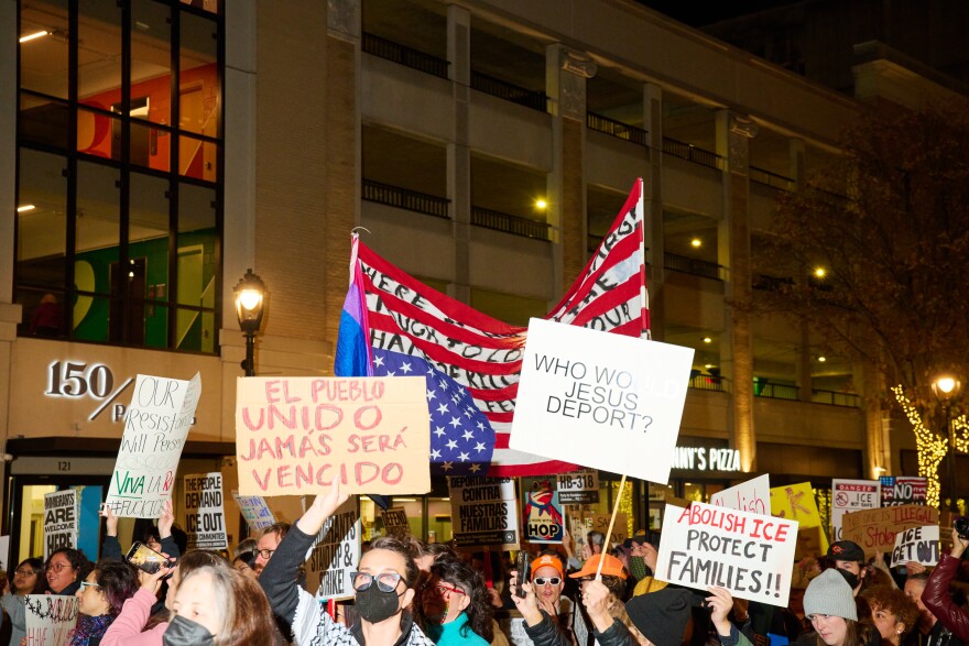 Protestors took to downtown Raleigh to object to the presence of U.S. Customs and Border Patrol agents in the Triangle.