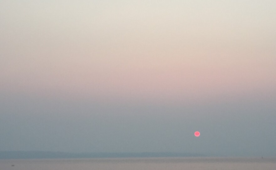 A smoky sunset in Seattle on Thursday evening.